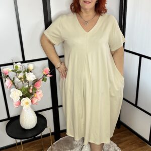 V nyakú prémium pamut hagymaruha fekete színben