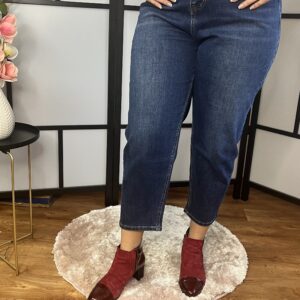 Ballon fazonú  fantasztikus kényelmes, rugalmas anyagú farmer nadrág sötétkék színben