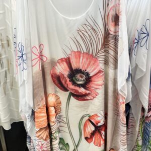 Kétrétegű, elöl-hátul mintás, lepel tunika/ruha barna színben