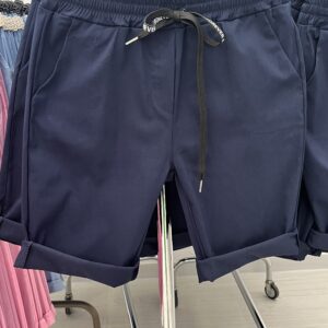 Gumis derekú, rugalmas vászon TÉRDNADRÁG sötétkék színben