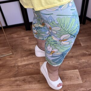 Pihe-puha anyagú halász leggings zöld mintával