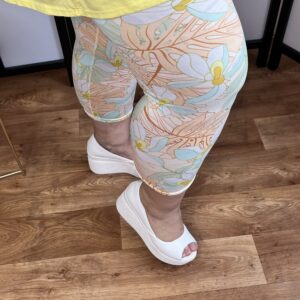 Pihe-puha anyagú halász leggings sárga mintával