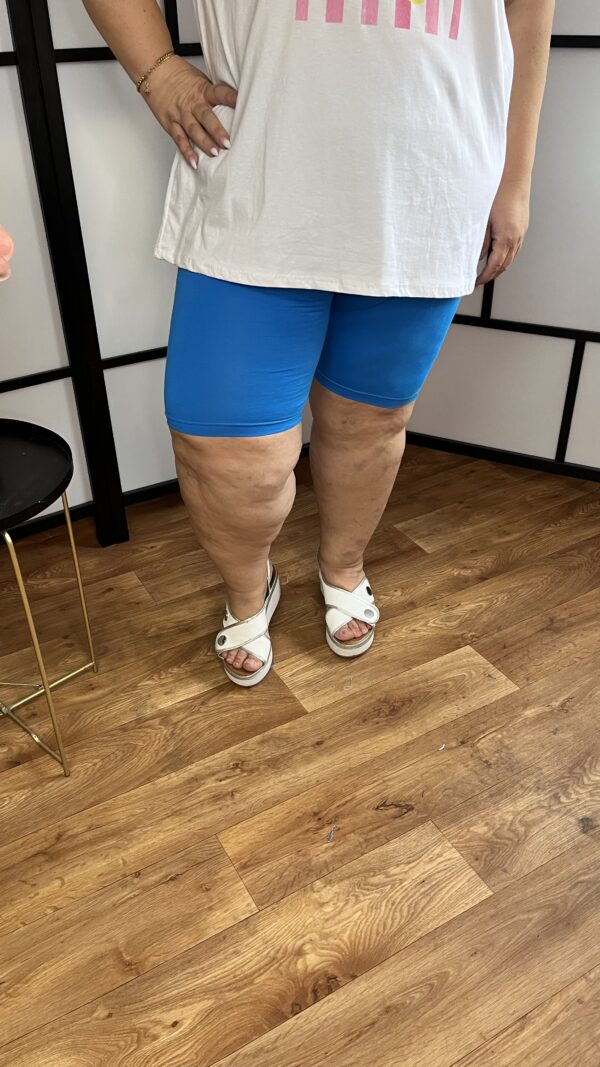 Török pamut anyagból készült szuper biciklis nadrág/térd leggings kék színben - Image 2