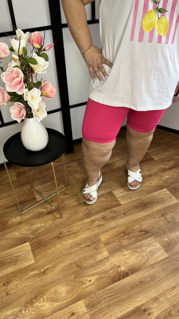 Török pamut anyagból készült szuper biciklis nadrág/térd leggings pink színben - Image 2