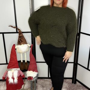 Pihe-puha szőrös pulóver keki színben