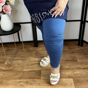Pihe-puha anyagú hosszú bambusz leggings EXTRA méretben BOMBA ÁRON farmerkék színben