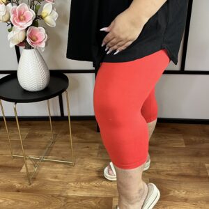 3/4-es bambusz leggings magasított derékrésszel korall színben