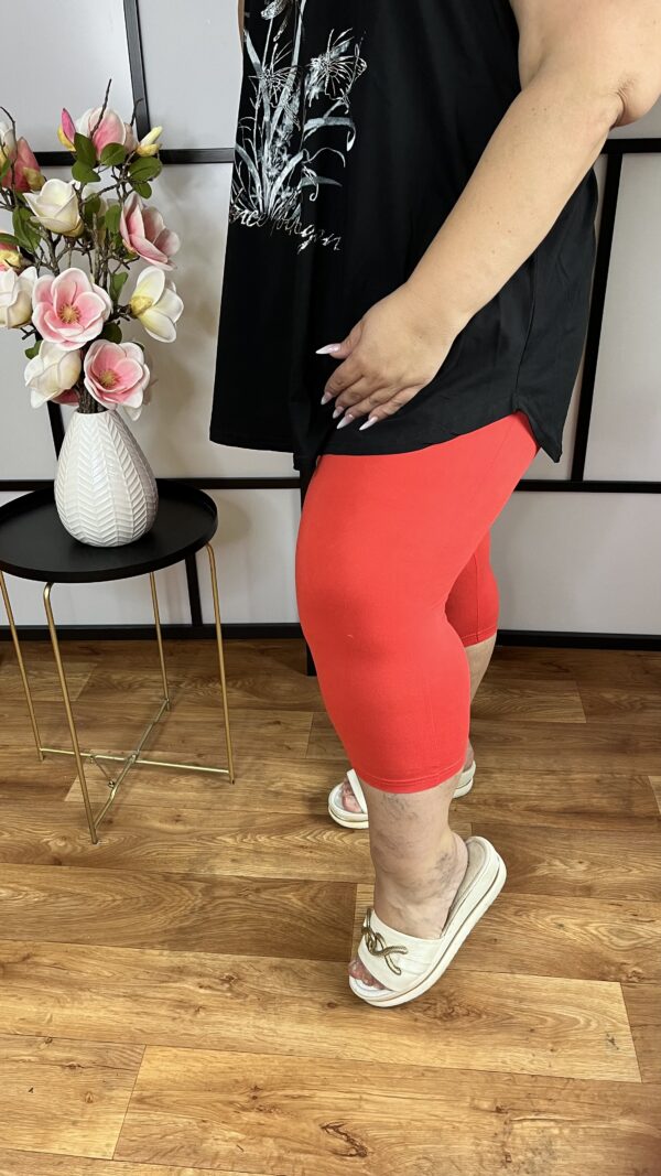 3/4-es bambusz leggings magasított derékrésszel korall színben