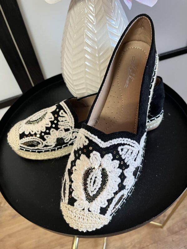 Flitterekkel díszített vászon espadrilles