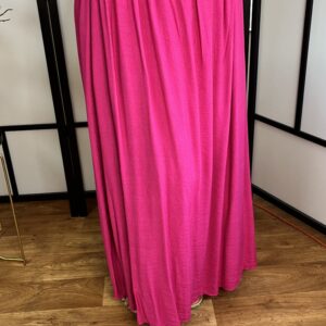 Olasz, vászon maxi szoknya pink színben