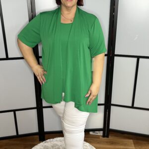 Egyméretű kétrétegű szuper felső zöld színben
