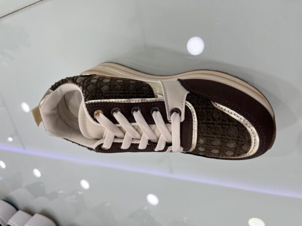 Barna-arany gyönyörű éktalpú elegánsabb sneaker - Image 2