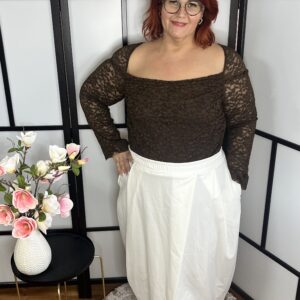 Gyönyörű, kétrétegű csipke body csokibarna színben