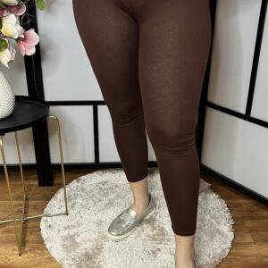 Csokibarna kisebb méretű pamut leggings